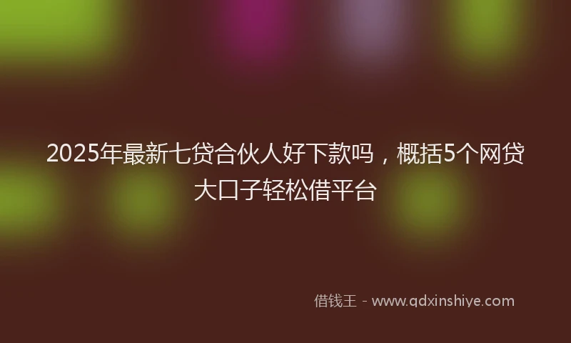 2025年最新七贷合伙人好下款吗，概括5个网贷大口子轻松借平台