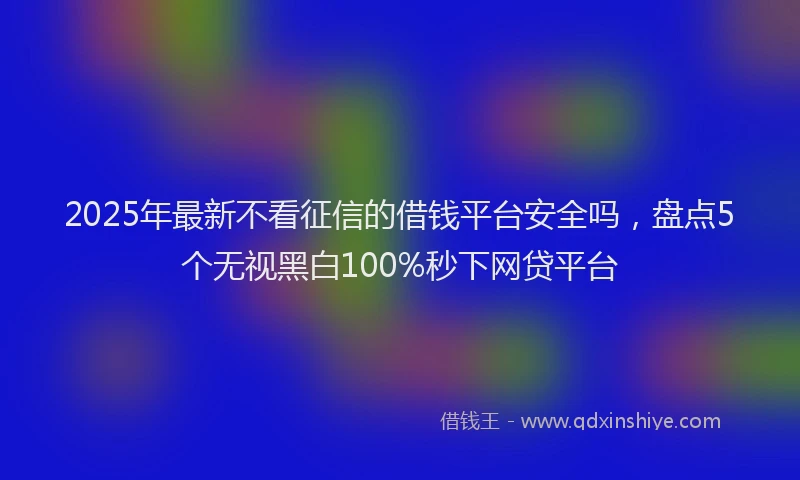 2025年最新不看征信的借钱平台安全吗，盘点5个无视黑白100%秒下网贷平台