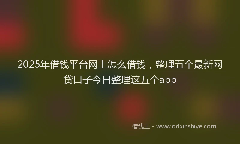2025年借钱平台网上怎么借钱，整理五个最新网贷口子今日整理这五个app