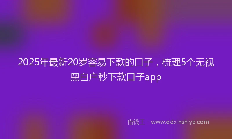2025年最新20岁容易下款的口子，梳理5个无视黑白户秒下款口子app