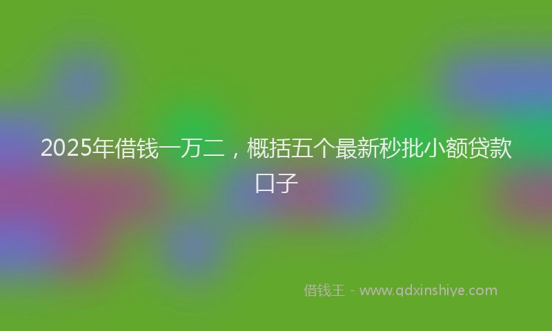 2025年借钱一万二，概括五个最新秒批小额贷款口子