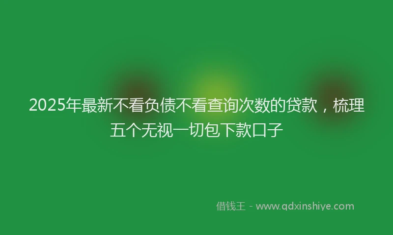 2025年最新不看负债不看查询次数的贷款，梳理五个无视一切包下款口子