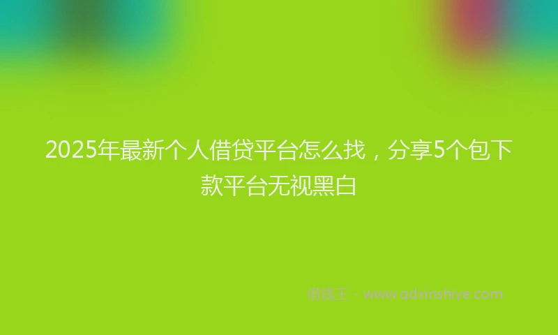 2025年最新个人借贷平台怎么找，分享5个包下款平台无视黑白