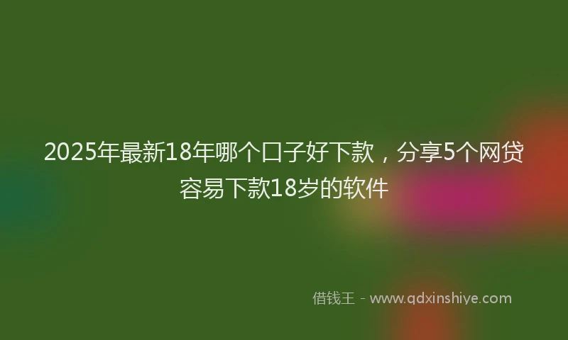 2025年最新18年哪个口子好下款，分享5个网贷容易下款18岁的软件