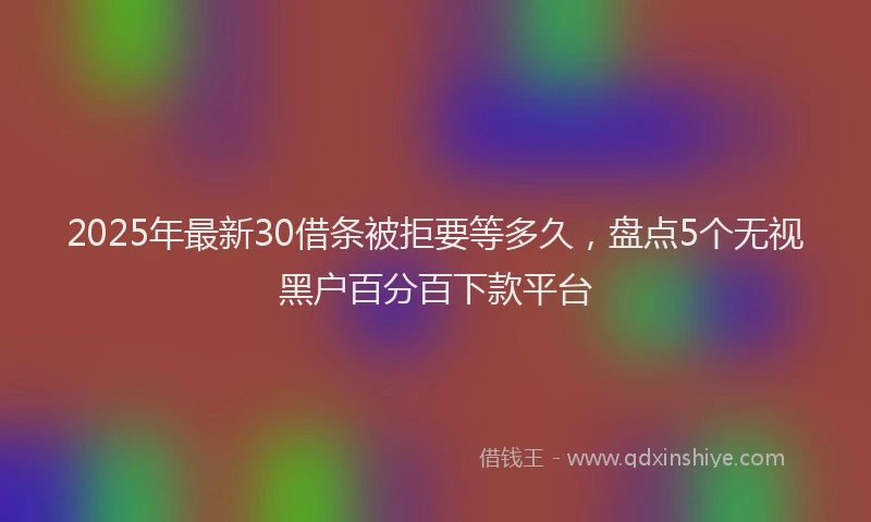 2025年最新30借条被拒要等多久，盘点5个无视黑户百分百下款平台
