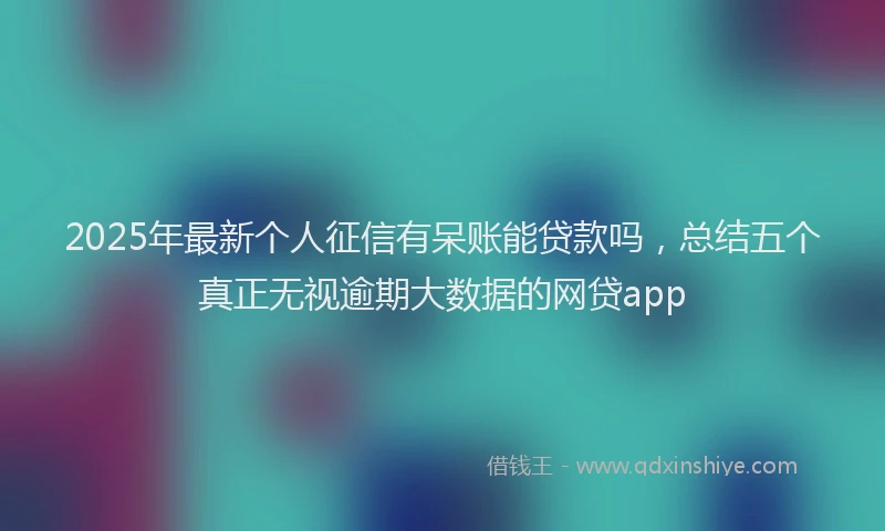 2025年最新个人征信有呆账能贷款吗，总结五个真正无视逾期大数据的网贷app
