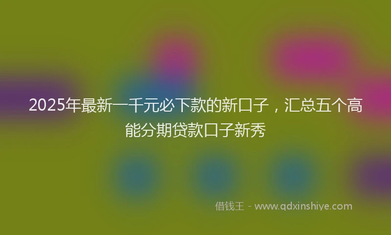 2025年最新一千元必下款的新口子，汇总五个高能分期贷款口子新秀
