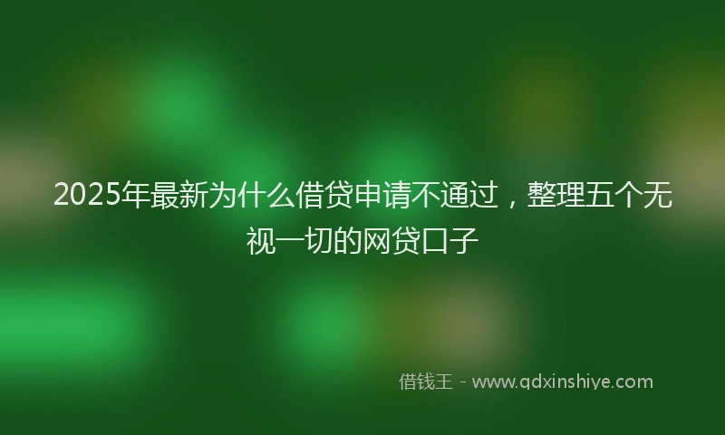 2025年最新为什么借贷申请不通过，整理五个无视一切的网贷口子