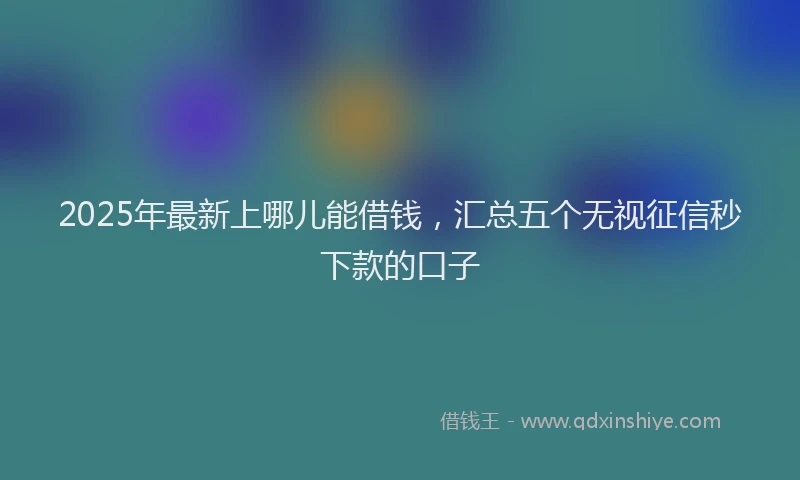 2025年最新上哪儿能借钱，汇总五个无视征信秒下款的口子
