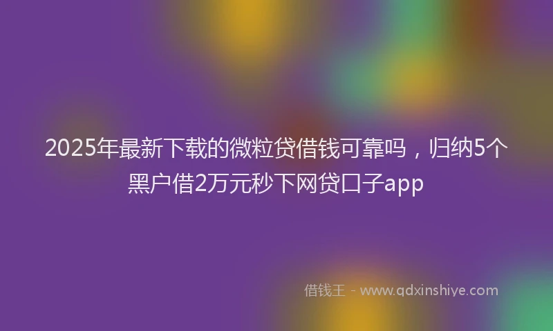 2025年最新下载的微粒贷借钱可靠吗，归纳5个黑户借2万元秒下网贷口子app