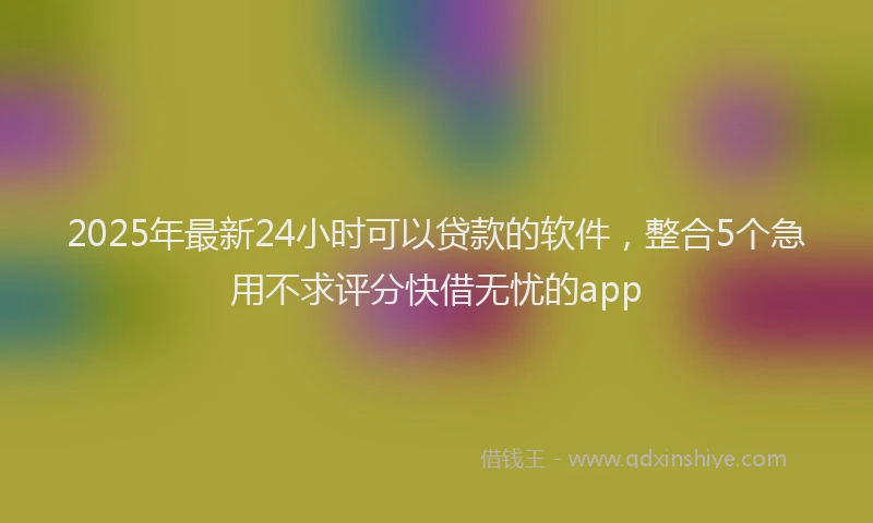 2025年最新24小时可以贷款的软件，整合5个急用不求评分快借无忧的app