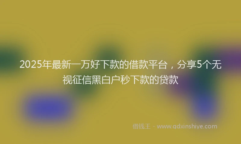 2025年最新一万好下款的借款平台，分享5个无视征信黑白户秒下款的贷款