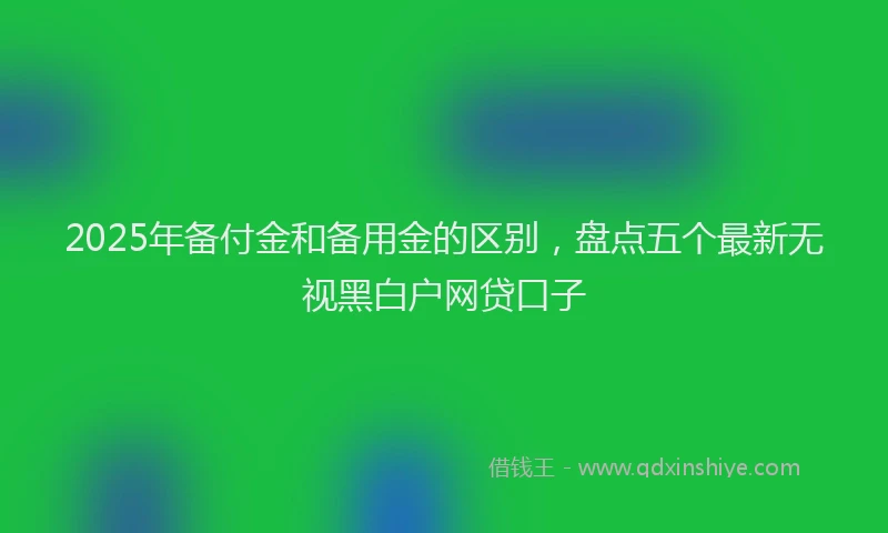 2025年备付金和备用金的区别，盘点五个最新无视黑白户网贷口子