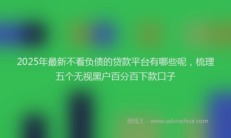 2025年最新不看负债的贷款平台有哪些呢，梳理五个无视黑户百分百下款口子