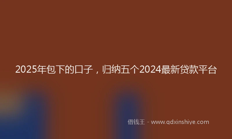 2025年包下的口子，归纳五个2024最新贷款平台