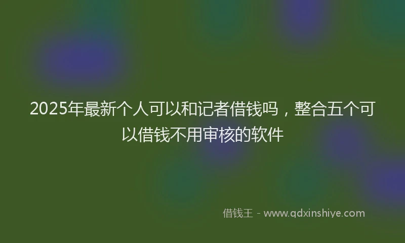 2025年最新个人可以和记者借钱吗，整合五个可以借钱不用审核的软件