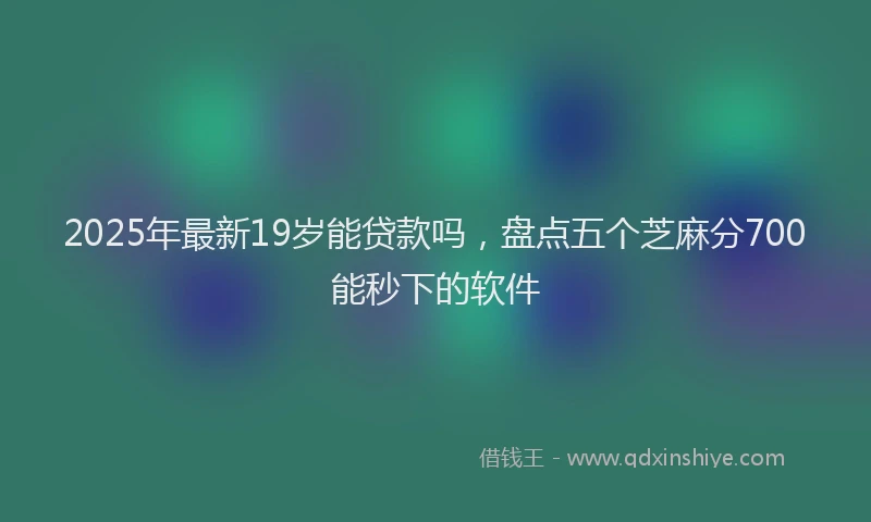 2025年最新19岁能贷款吗，盘点五个芝麻分700能秒下的软件