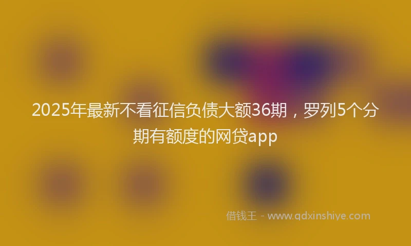 2025年最新不看征信负债大额36期，罗列5个分期有额度的网贷app