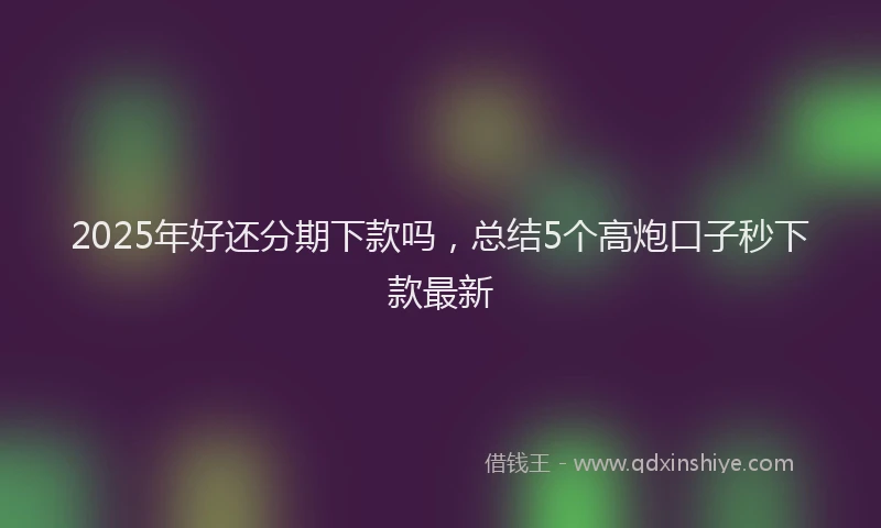 2025年好还分期下款吗，总结5个高炮口子秒下款最新