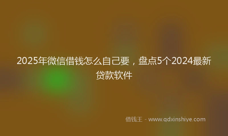 2025年微信借钱怎么自己要，盘点5个2024最新贷款软件