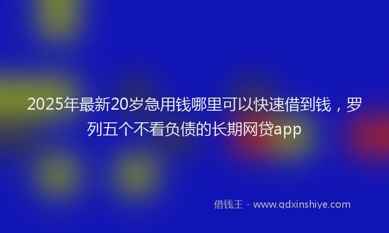 2025年最新20岁急用钱哪里可以快速借到钱，罗列五个不看负债的长期网贷app