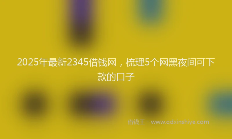 2025年最新2345借钱网，梳理5个网黑夜间可下款的口子