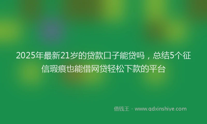 2025年最新21岁的贷款口子能贷吗，总结5个征信瑕疵也能借网贷轻松下款的平台