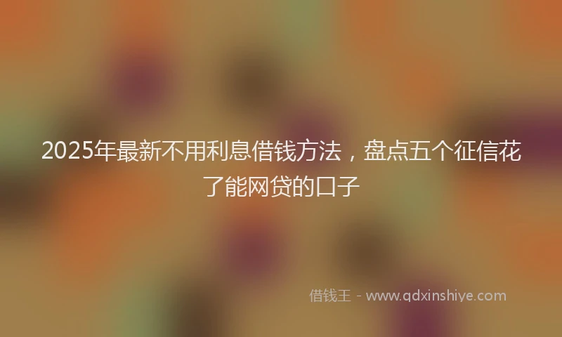2025年最新不用利息借钱方法，盘点五个征信花了能网贷的口子