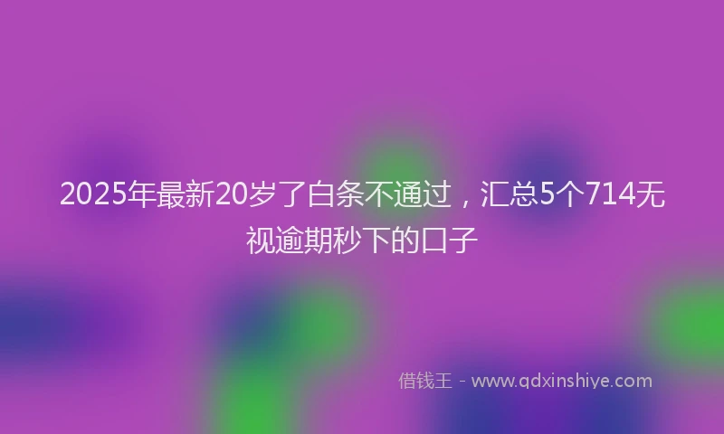 2025年最新20岁了白条不通过，汇总5个714无视逾期秒下的口子