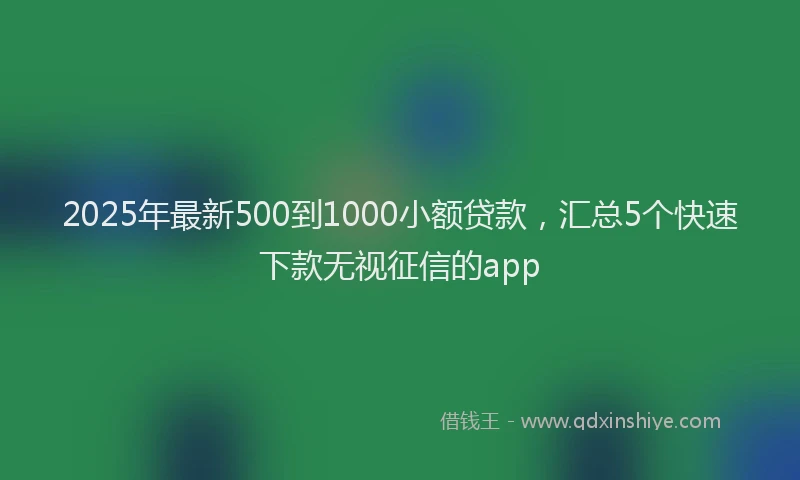 2025年最新500到1000小额贷款，汇总5个快速下款无视征信的app