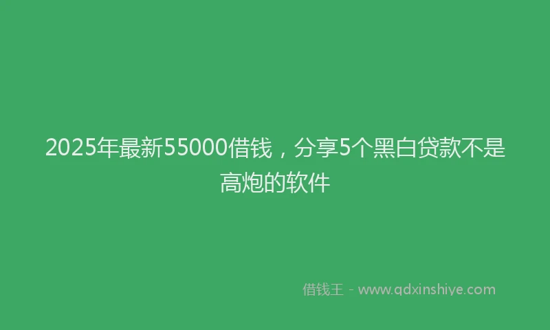 2025年最新55000借钱，分享5个黑白贷款不是高炮的软件
