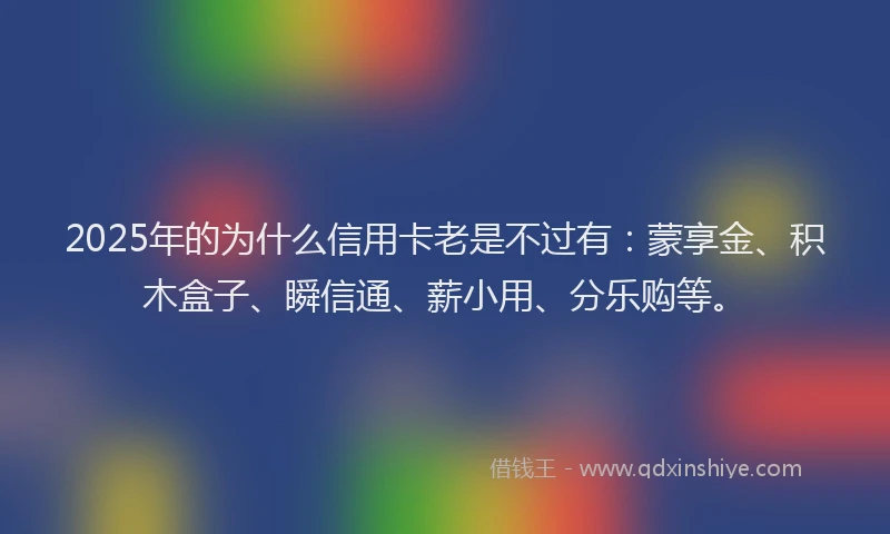2025年的为什么信用卡老是不过有：蒙享金、积木盒子、瞬信通、薪小用、分乐购等。