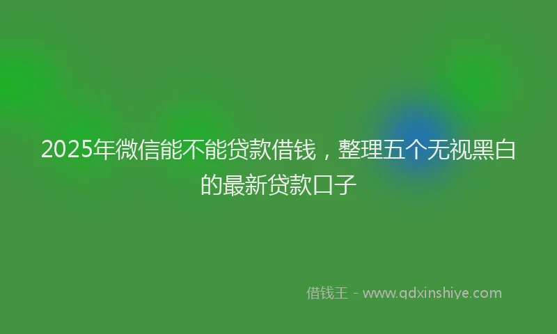 2025年微信能不能贷款借钱，整理五个无视黑白的最新贷款口子