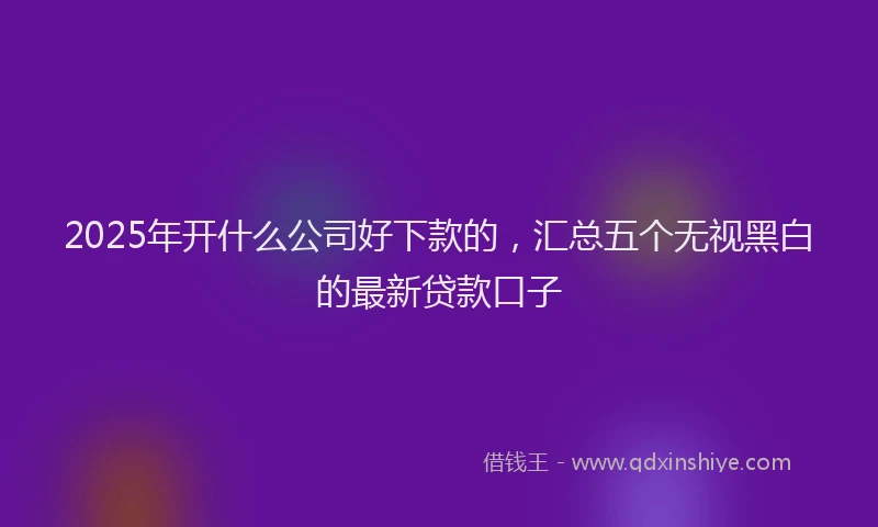 2025年开什么公司好下款的，汇总五个无视黑白的最新贷款口子