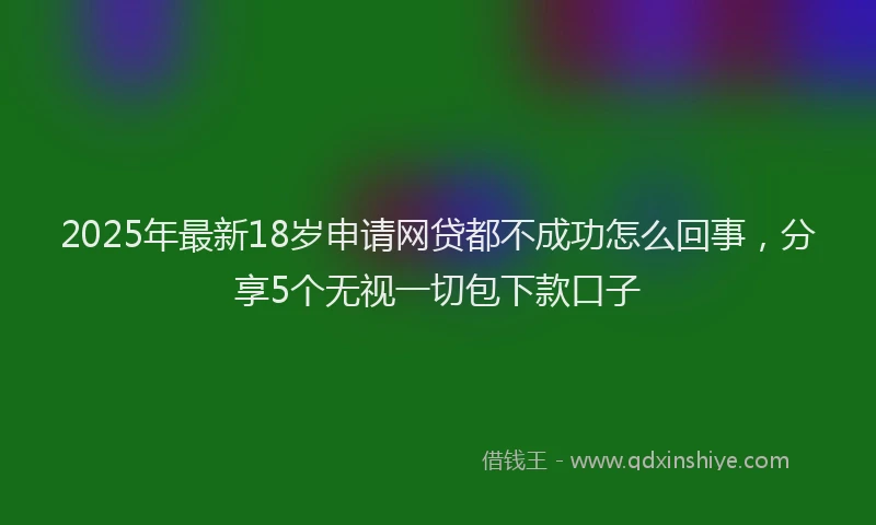 2025年最新18岁申请网贷都不成功怎么回事，分享5个无视一切包下款口子