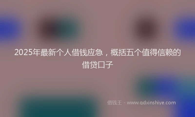 2025年最新个人借钱应急，概括五个值得信赖的借贷口子