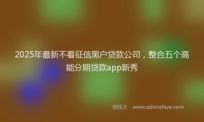 2025年最新不看征信黑户贷款公司，整合五个高能分期贷款app新秀