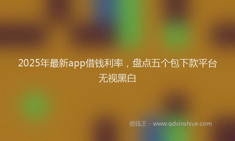 2025年最新app借钱利率，盘点五个包下款平台无视黑白