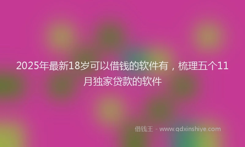 2025年最新18岁可以借钱的软件有，梳理五个11月独家贷款的软件