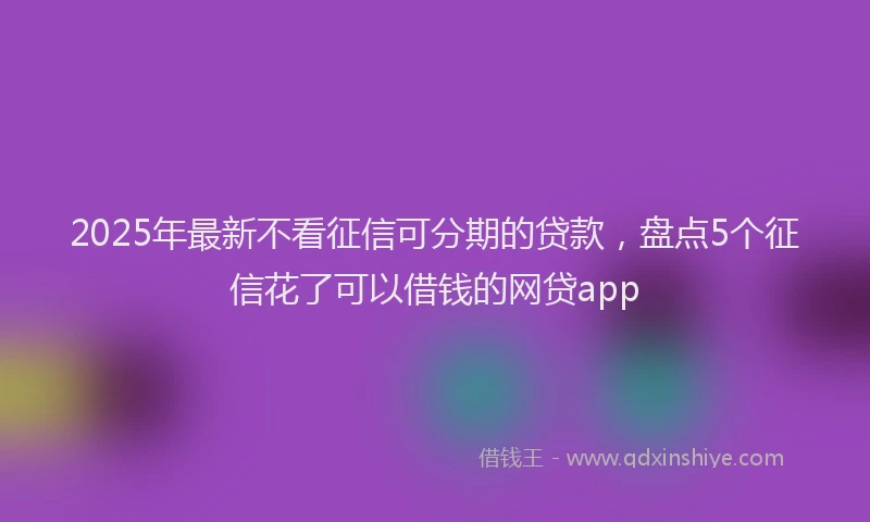 2025年最新不看征信可分期的贷款，盘点5个征信花了可以借钱的网贷app