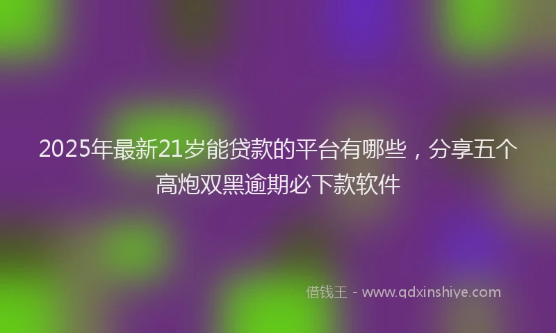 2025年最新21岁能贷款的平台有哪些，分享五个高炮双黑逾期必下款软件