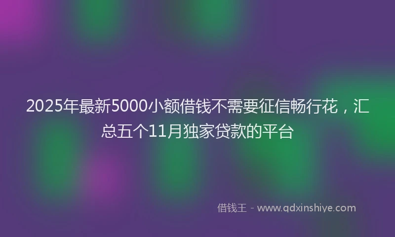 2025年最新5000小额借钱不需要征信畅行花，汇总五个11月独家贷款的平台