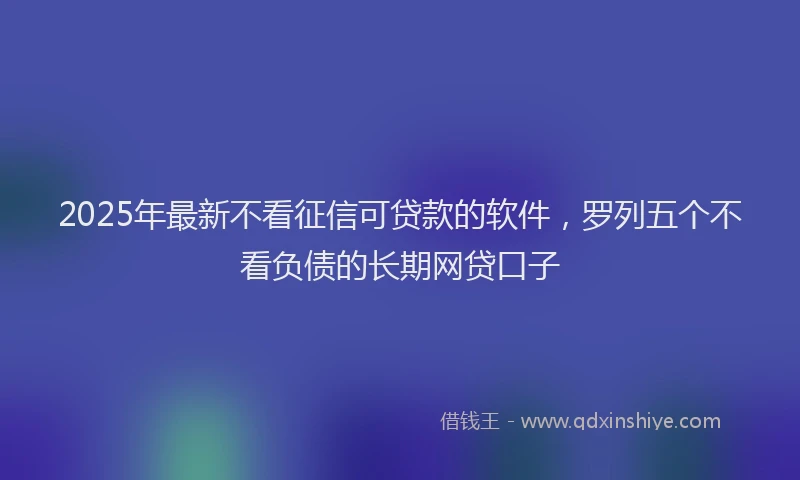 2025年最新不看征信可贷款的软件，罗列五个不看负债的长期网贷口子