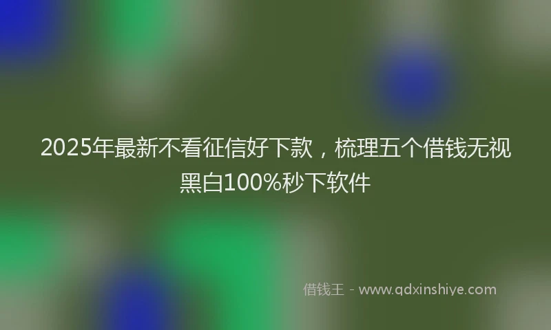 2025年最新不看征信好下款，梳理五个借钱无视黑白100%秒下软件