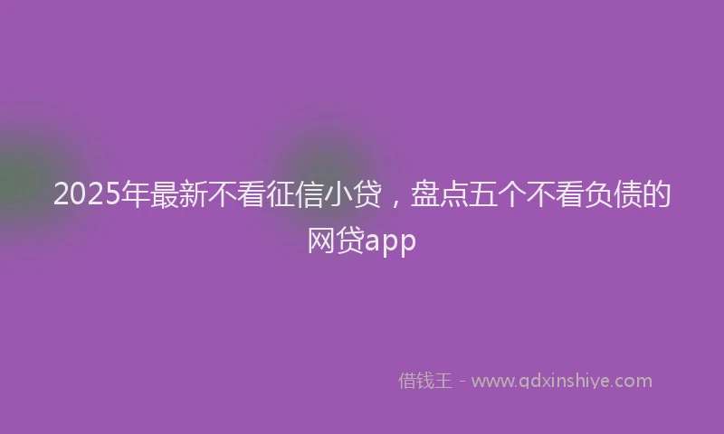 2025年最新不看征信小贷，盘点五个不看负债的网贷app