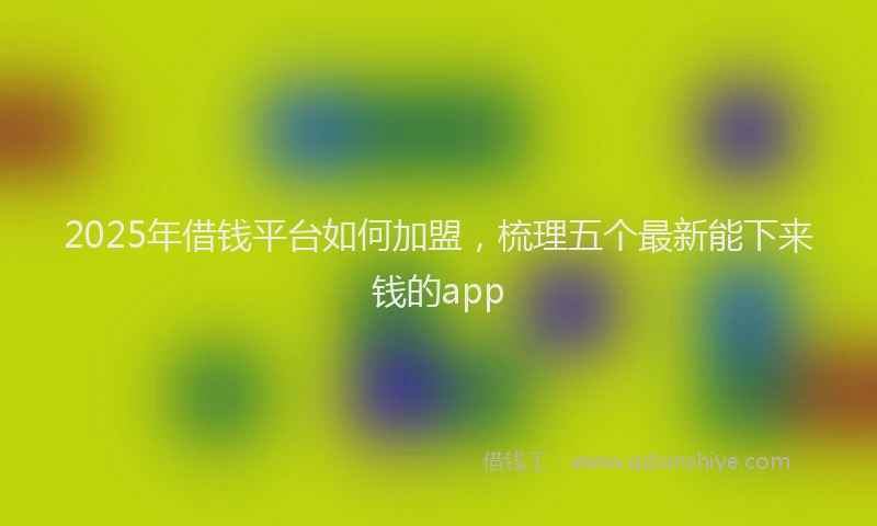 2025年借钱平台如何加盟，梳理五个最新能下来钱的app