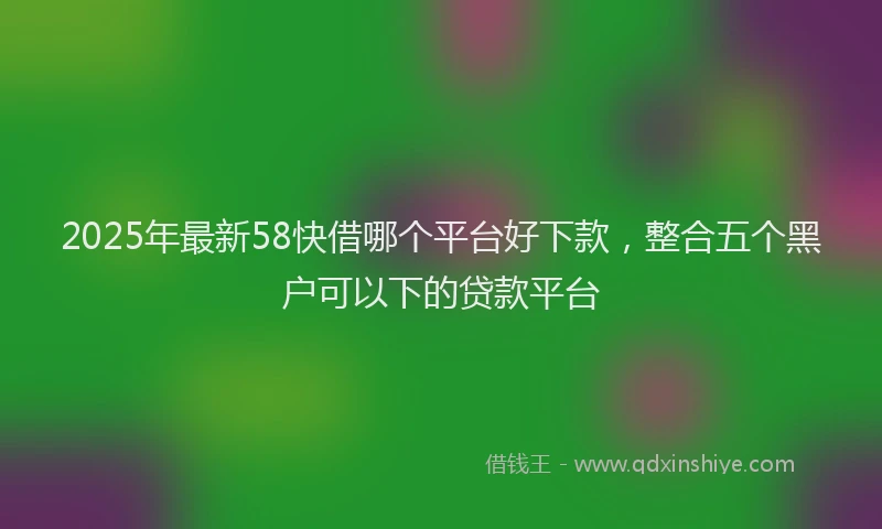 2025年最新58快借哪个平台好下款，整合五个黑户可以下的贷款平台