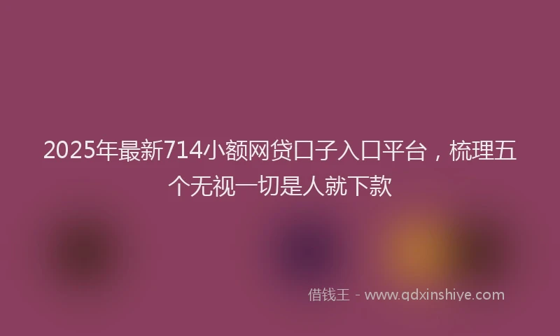 2025年最新714小额网贷口子入口平台，梳理五个无视一切是人就下款