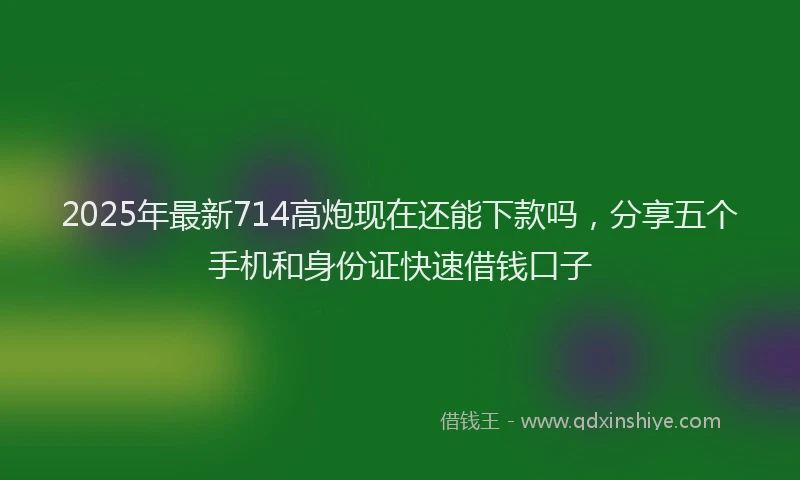 2025年最新714高炮现在还能下款吗，分享五个手机和身份证快速借钱口子