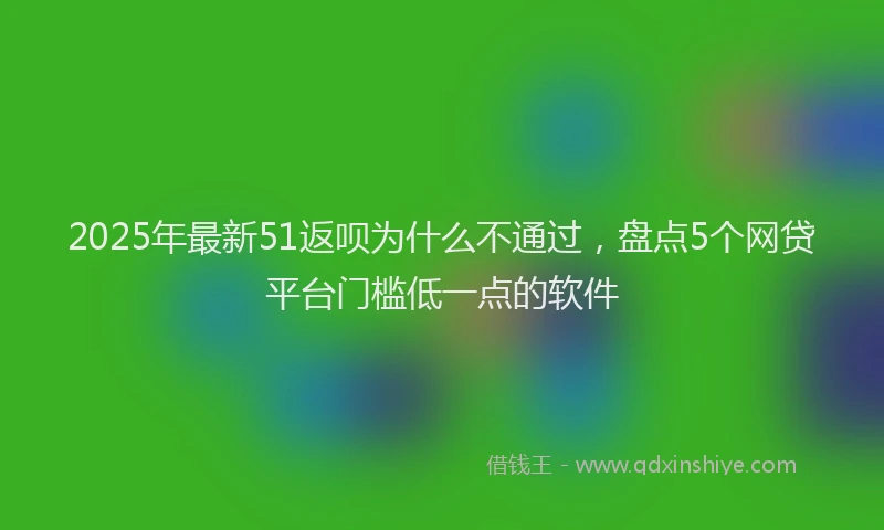 2025年最新51返呗为什么不通过，盘点5个网贷平台门槛低一点的软件